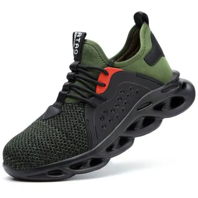 Caesar Breathable Mesh Steel Toe Shoes Green