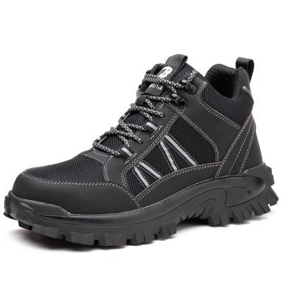 Sean High Top Steel Toe Work Shoes Comfortable Black