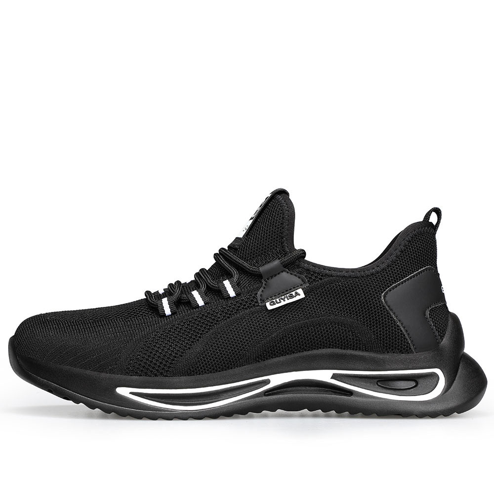 William Slip Resistant Steel Toe Sneaker Shoes Breathable Black/White ...