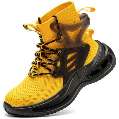 Baily High Tops Steel Toe Construction Work Shoes Yellow