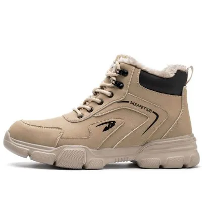 Lorin Comfortable Steel Toe Snow Boots Khaki