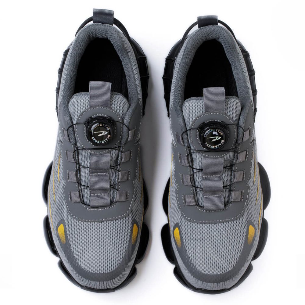 Merle Rotary Button Steel Toe Work Shoes Black