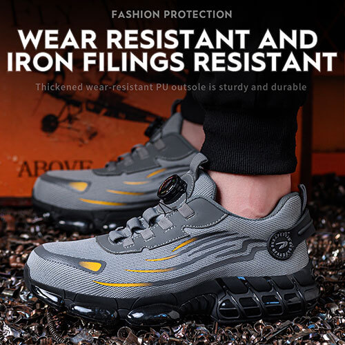 Rotary Button Steel Toe Work Shoes