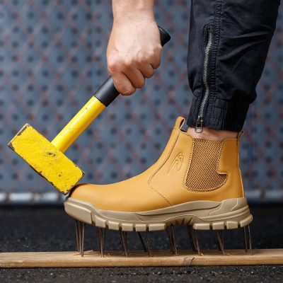 Fitch Slip-On Waterproof Steel Toe Work Boots Yellow